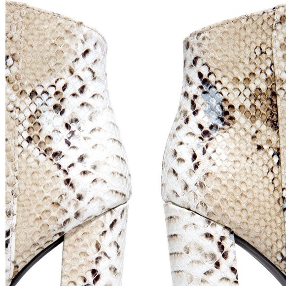 Pointy Toe Snakeskin Embossed Booties in Snake - Picture 6 of 8